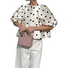 image:imageFloerns Womens Elegant Polka Dots Satin Blouses Puff Sleeve Business Dressy Casual Work TopsBeige