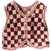 image:imageFloerns Womens Gingham Checkered Button Down V Neck Knit Sweater VestPink