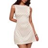 image:imageFloerns Womens Going Out Polka Dots Tank Mini Dress Open Back Formal Wedding Guest DressesWhite