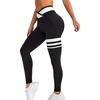 image:imageFloerns Womens High Waist Seamless Colorblock Striped Print Yoga Sports LeggingsBlack