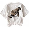 image:imageFloerns Womens Leopard Graphic T Shirts Casual Short Sleeve Crew Neck Summer Tops StreetwearBrown