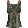 image:imageFloerns Womens Leopard Lace Trim Rave Top Sheer Mesh Tank TopsArmy Green