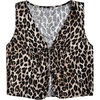 image:imageFloerns Womens Leopard Print Sleeveless Vest Cute Tie Front V Neck Crop Tank TopBrown