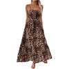image:imageFloerns Womens Leopard Print Spaghetti Strap Maxi Dresses Vacation Cami Long DressBrown