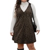image:imageFloerns Womens Plus Size Leopard Tank Dress V Neck Sleeveless Fall Clothes Short DressesCoffee Brown Leopard