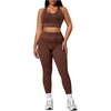 image:imageFloerns Womens Plus Size Leopard Workout 2 Piece Outfits Cropped Tank Tops and High Waisted Leggings Sport SetsBrown