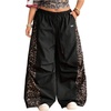 image:imageFloerns Womens Plus Size Leopard Y2k Wide Leg Track Pants Baggy SweatpantsBlack