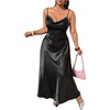 image:imageFloerns Womens Plus Size Satin Leopard Maxi Dress Cowl Neck Sleeveless Night Out Party DressesBlack