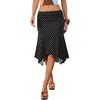 image:imageFloerns Womens Polka Dots Asymmetrical Hem Date Night Midi SkirtsBlack Polka Dots