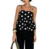 image:imageFloerns Womens Polka Dots Babydoll Camisole Tops Sleeveless Layered Ruffle Going Out TopsBlack