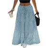 image:imageFloerns Womens Polka Dots Flowy Maxi Skirt Tiered Ruffle Going Out SkirtsBlue