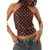 image:imageFloerns Womens Polka Dots Halter Crop Tops Tie Backless Summer Vacation Going Out Tank TopsBrown