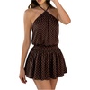 image:imageFloerns Womens Polka Dots Halter Dress Ruffle Going Out Mini DressesBrown
