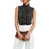 image:imageFloerns Womens Polka Dots High Neck Work Blouses TopsBlack and White