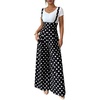 image:imageFloerns Womens Polka Dots Jumpsuit Wide Leg Suspender Pants Baggy OverallsBlack and White