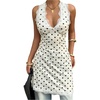 image:imageFloerns Womens Polka Dots Lace Dress Halter Neck Sleeveless A Line Going Out Mini DressesWhite