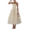 image:imageFloerns Womens Polka Dots Maxi Dress Spaghetti Strap A Line Party DressesWhite