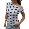 image:imageFloerns Womens Polka Dots Off The Shoulder Tops Lightweight Sleeveless Knit Pullover SweatersBlue