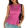 image:imageFloerns Womens Polka Dots Peplum Tank TopsHot Pink Polka Dots