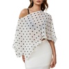 image:imageFloerns Womens Polka Dots Poncho Shawl Cover Up Tops Asymmetrical Bathing Suit BeachwearWhite
