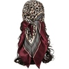 image:imageFloerns Womens Retro Silk Bandana Leopard Print Headscarf Boho Square Hair ScarfBurgundy