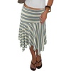 image:imageFloerns Womens Striped Asymmetrical Flowy Ruffle Low Rise Midi SkirtBlue and White