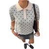 image:imageFloerns Womens Striped Golf Shirts Short Sleeve Collared Going Out Preppy Knit TopsGrey Polka Dots