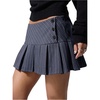 image:imageFloerns Womens Striped Pleated Micro Mini Skirts Low Waist Uniform SkirtBlue
