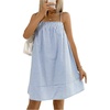 image:imageFloerns Womens Summer Striped Mini Dress Smocked Spaghetti Strap Backless Casual Vacation SundressBlue and White