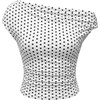 image:imageFloerns Womens Y2K Leopard Asymmetrical Neck T Shirt Sleeveless TopsWhite Polka Dots
