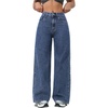 image:imageFloerns Womens Y2k Cheetah Wide Leg Jeans High Waisted Baggy Denim PantsDark Wash