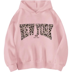 image:imageFloerns Girls Y2k Cheetah Print Hoodie Pullovers Long Sleeve Drop Shoulder SweatshirtPink