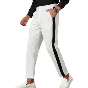 image:imageFloerns Mens Stretch Dress Pants Striped Side Work Business Suit PantsWhite