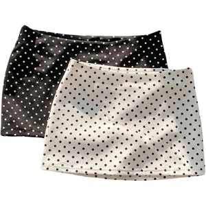 image:imageFloerns Womens 2 PCS Polka Dots Mini Skirt SkortBlack and White
