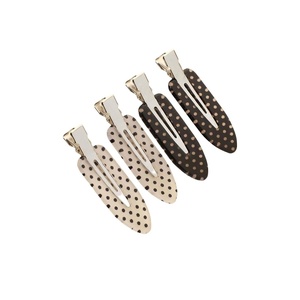 image:imageFloerns Womens 4 Pcs Polka Dots Hair Clips Duckbill Alligator ClipBlack Multi