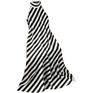 image:imageFloerns Womens Elegant Striped Halter Neck Ruffle A Line Formal Maxi DressBlack and White