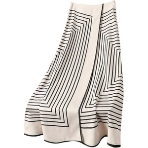 image:imageFloerns Womens Elegant Striped High Waist Wrap A Line Midi SkirtApricot