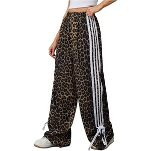 image:imageFloerns Womens Y2K Bow Striped Leopard Print Wide Leg PantsDark Brown