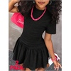 image:imageFloerns Girls 2 Piece Summer Outfits Short Sleeve T Shirt with Ruffle Mini Skirts Clothing SetsBlack