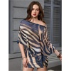 image:imageFloerns Womens 2 Piece Beach Cover Up Sheer Asymmetrical Top with Mini Skirt Bathing SuitBlack and Brown