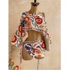 image:imageFloerns Womens 2 Piece Floral Sets Off Shoulder Crop Tops and Mini SkirtMulti Red Floral