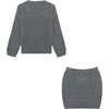 image:imageFloerns Womens 2 Piece Outfit Old Money Fall Long Sleeve Sweater and Mini Skirt SetGrey