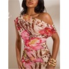 image:imageFloerns Womens 2 Piece Vacation Outfit Tops with Maxi Skirt SetBeige and Brown