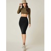image:imageFloerns Womens All Over Print High Waist Elegant Bodycon Pencil Midi SkirtBlack