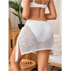 image:imageFloerns Womens Beach Cover Ups Crochet Hollow Out Swimwear Tie Side Beach SkirtWhite