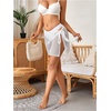 image:imageFloerns Womens Beach Cover Ups Crochet Hollow Out Swimwear Tie Side Beach SkirtWhite