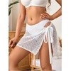 image:imageFloerns Womens Beach Cover Ups Crochet Hollow Out Swimwear Tie Side Beach SkirtWhite