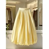 image:imageFloerns Womens Cute Bubble Hem Long Skirt Elastic Waist Ruffle Summer A Line SkirtsYellow