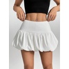 image:imageFloerns Womens Cute Bubble Ruched Puffy A Line Mini Skirt Athletic SkortWhite