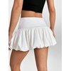 image:imageFloerns Womens Cute Bubble Ruched Puffy A Line Mini Skirt Athletic SkortWhite